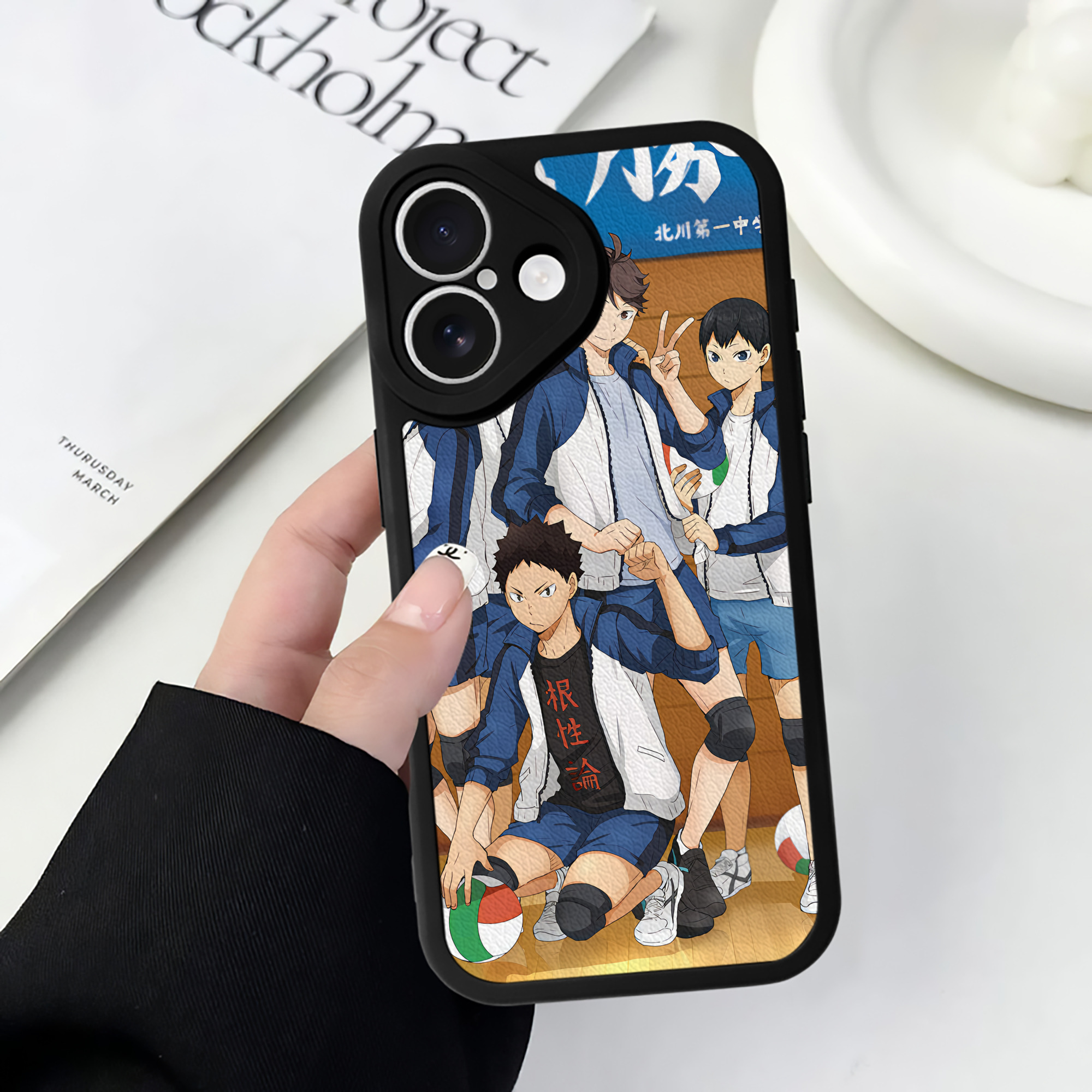 （画像用） ハイキュー!! Haikyu!! 【iPhone 16シリーズ対応】シリコンスマホケース（レザー調） 材質：シリコン